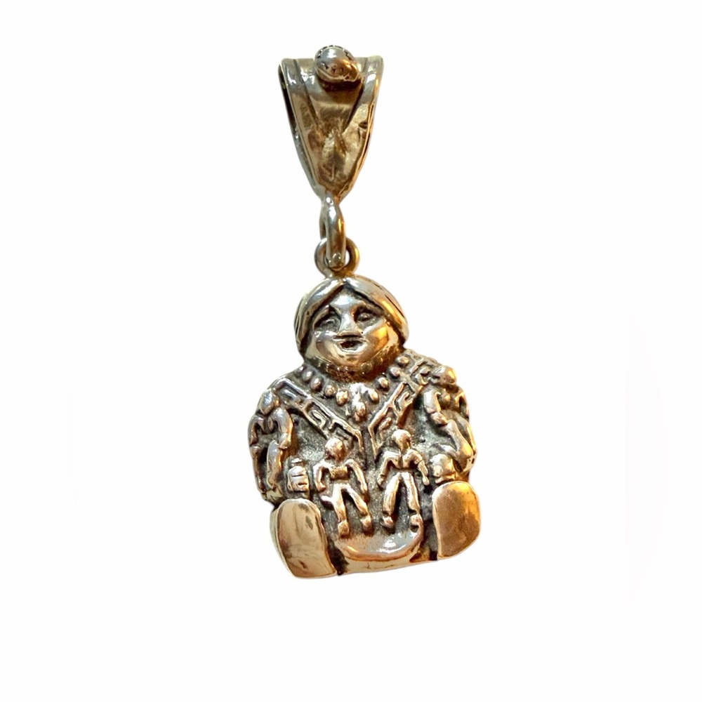 Southwestern Sterling Silver “Storyteller” Navajo Pendant